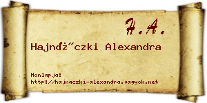 Hajnáczki Alexandra névjegykártya