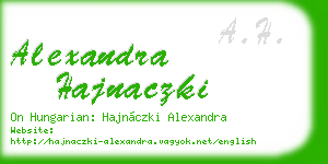 alexandra hajnaczki business card